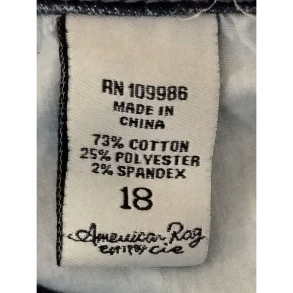 American Rag Cie Womens Cropped Denim Jeans Embellished Back Pockets Size 18 - Picture 10 of 10